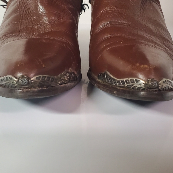 Vintage Zodiac Suede Leather Cowboy Boots Size 7 - Picture 8 of 9